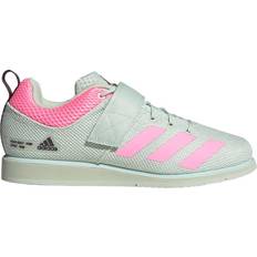 Unisex - White Gym & Training Shoes adidas Powerlift 5 Weightlifting - Linen Green/Beam Pink/Shadow Maroon