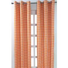 Orange Curtains Homescapes 137cm Drop 228 Gingham