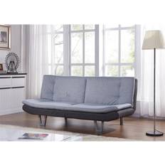 3 Seater - White Sofas HOME DETAIL Faux Leather Base Charcoal & White Sofa 183cm 3 Seater