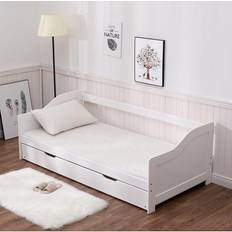 Home Source Wooden White Sofa 77.2cm 3 Seater