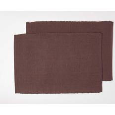 Brown Place Mats Homescapes Cotton Chocolate 2 Place Mat Brown