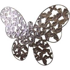 Silver Wall Decor Geko Large Silver Metal Butterfly Brown Wall Decor