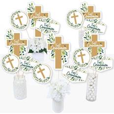 First communion Elegant cross Religious Party centerpiece Sticks Table Toppers Set of 15