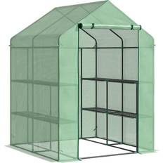 Mini Greenhouses OutSunny Polytunnel Greenhouse 143x138cm Stainless steel Plastic