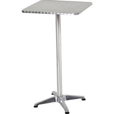 Silver/Chrome Bar Tables Homcom Adjustable Stainless Steel Bar Table 60x60cm