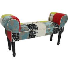 Red Seating Stools Watsons on the Web Techstyle Plush Patchwork Shabby Chic Chaise Pouffe Seating Stool