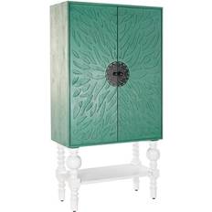 Turquoise Cabinets Dkd Home Decor Cupboard Metal Wood Turquoise White Storage Cabinet