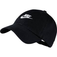 Nike Cotton Headgear Nike Sportswear Heritage86 Futura Washed Cap - Black/Black/White