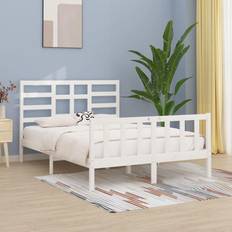 vidaXL white, 140 Solid Wood Pine Bed Frame Bedstead