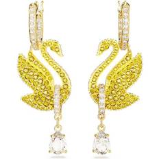 Swarovski Swan Iconic Swan Drop Earrings - Gold/Yellow/Transparent