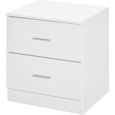 Retractable Drawers Bedside Tables Homcom 2 Drawers White Bedside Table 39.5x45cm
