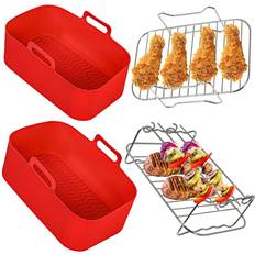 Silicone Microwave Kitchenware Spares2Go Basket Racks for Instant Vortex Air Fryer Microwave Kitchenware 4pcs 7cm