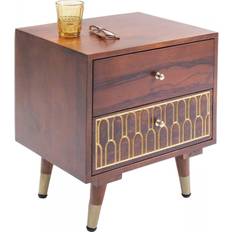 Kare Design Muskat Brown/Gold Bedside Table 35x45cm