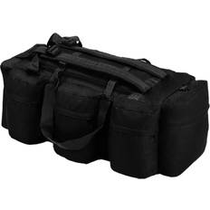 Duffle Bags & Sport Bags vidaXL 3-in-1 Army-Style Duffel Bag 90L Black Travel Storage Holdall Backpack