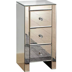 Silver Chest of Drawers GFW Mirrored Three Slim Mirror Chest of Drawer 30x60cm