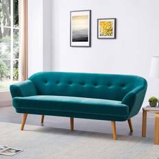 Furniture One Green Velvet Sofa