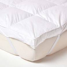 Homescapes Goose Feather Bed Double Mattress Cover White (190x)