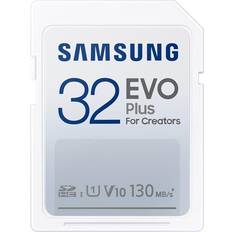 SDHC Memory Cards Samsung Evo Plus 2021 SDHC Class 10 UHS-I U1 V10 130MB/S 32GB