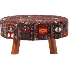 Red Foot Stools Homescapes Kilim Foot Stool