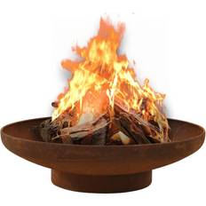 Brown Fire Pits & Fire Baskets vidaXL Fire Pit Steel Patio Heater Garden Furace Firplace
