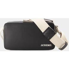 Jacquemus Bags Jacquemus Black Le Cuerda Horizontal Brand-plaque Leather Cross-body bag