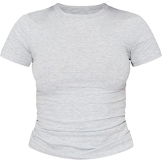 T-shirts & Tank Tops PrettyLittleThing Cotton Blend Fitted Crew Neck T-shirt - Besic Grey Marl