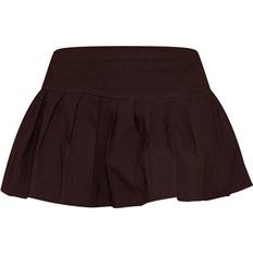 PrettyLittleThing Stretch Woven Low Rise Pleated Micro Mini Skirt - Brown