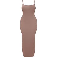 PrettyLittleThing Shape Jersey Strappy Maxi Dress - Taupe