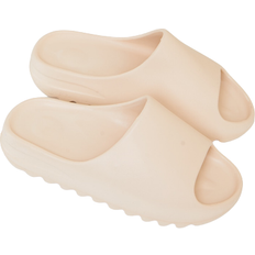 Rubber Slides PrettyLittleThing Rubber Ribbed Sole Sliders - Cream
