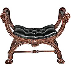 Design Toscano Masters Study Leather Settee Bench