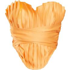 Pleats Underwear PrettyLittleThing Pleated Drape Front Corset - Pastel Orange