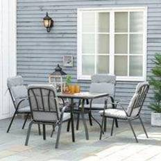 Patio Dining Sets Garden & Outdoor Furniture OutSunny 5 Pieces Garden Patio Dining Set