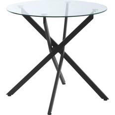 Homcom Round Clear/Black Dining Table 80cm