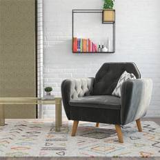 Grey Lounge Chairs Novogratz Teresa Velvet Memory Foam Lounge Chair
