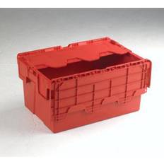 VFM Attached Lid Container 54L Red Storage Box