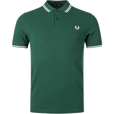 Fred Perry Polo Shirts Fred Perry Slim Fit Twin Tipped Polo Shirt - Ivy/Snow White