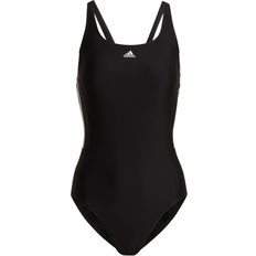 XL Swimsuits adidas Women's Mid 3-Stripes Swimsuit - Black/White
