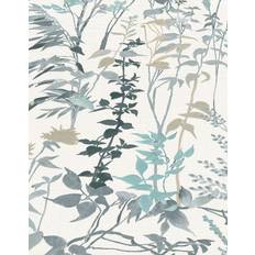 Erismann Casual Chic Cottage Leaves Wallpaper 10258-18 White Blue Grey 10258-18