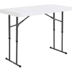 Lifetime Adjustable Height Plastic Folding Table, 24" x 48" White