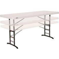 Lifetime 80565 Adjustable Height Folding Utility Table, 6-foot, Almond