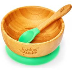 Klarstein Children's tableware with bamboo bowl and spoon 400 ml incl. suction cup Ø 13.7 cm