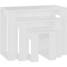 White Nesting Tables vidaXL Engineered Wood Nesting Table 28x61cm 3pcs