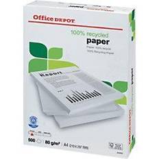 A4 paper 80gsm 500 sheets Office Depot Paper 100% Recycled A4 80gsm White 55 CIE 500
