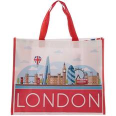 Red Fabric Tote Bags Puckator London Icons Durable Reusable Shopping Bag
