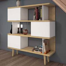Loft24 Alandra White/Oak Book Shelf