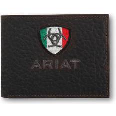 Note Compartments Wallets Ariat mexican flag logo brown bifold - accessories wallet