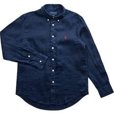 Polo Ralph Lauren Kid's Logo Linen Shirt - Navy Blue