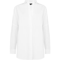 French Connection Rhodes Oversize V-Neck Poplin Shirt - Linen White