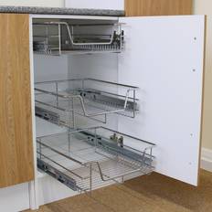 Kitchen Drawers & Shelves Kukoo Kitchen Storage Metal Baskets, Pull Out 400mm Wide Cabinet