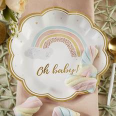 Kate Aspen Boho Rainbow Baby 7 in. Premium Paper Set of 16